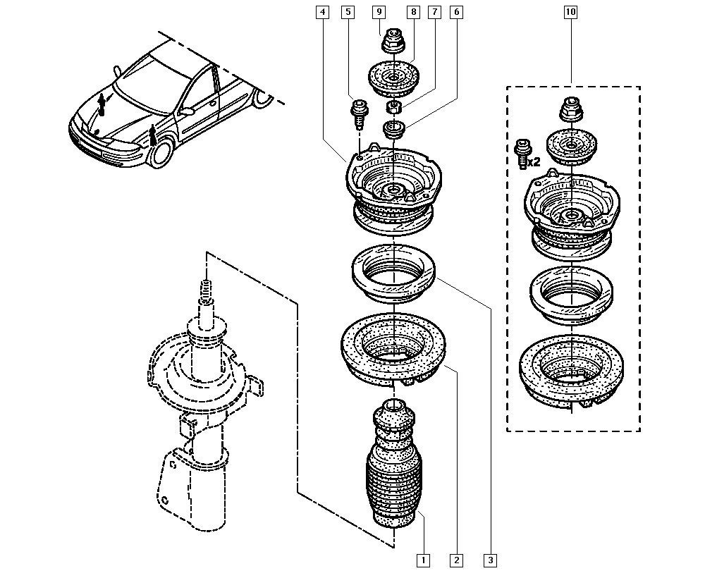 RENAULT 82 00 002 876 - Опора стойки амортизатора, подушка parts5.com