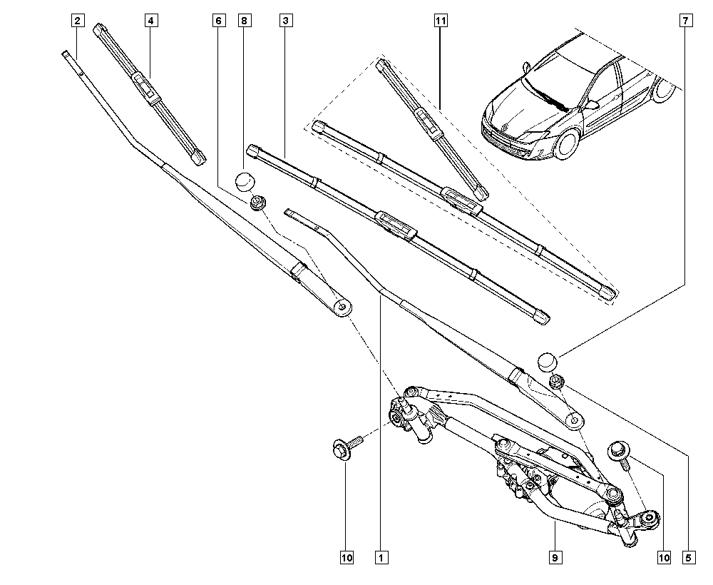 RENAULT 7711424718 - Перо на чистачка parts5.com