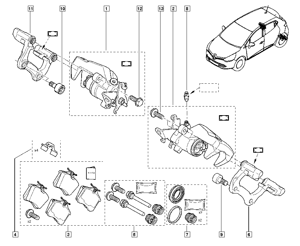 RENAULT TRUCKS 440119906R - Komplet za popravilo, sedlo kolutne zavore parts5.com