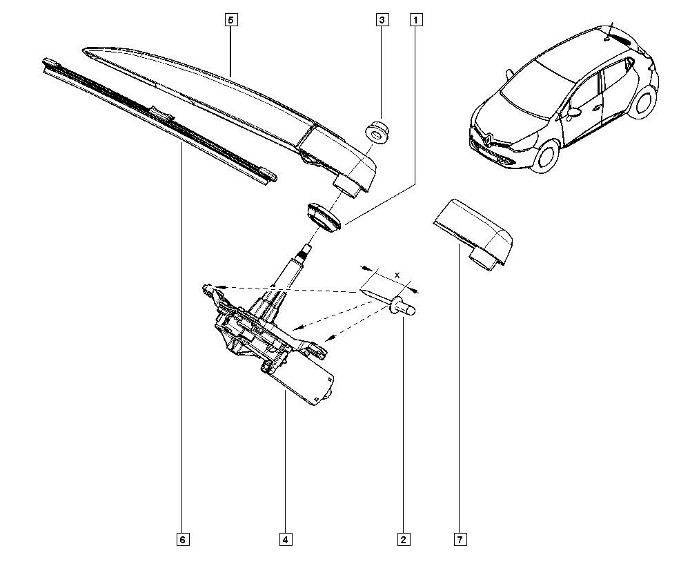 RENAULT 287816193R - Wiper Arm, window cleaning parts5.com