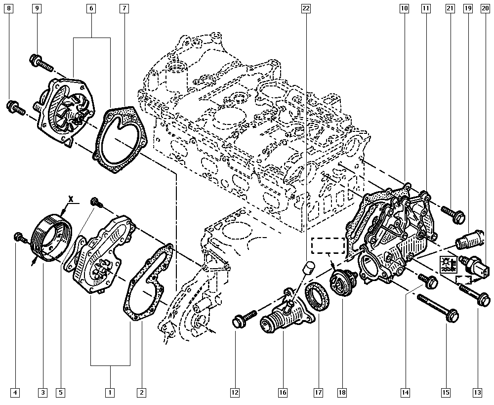 DACIA 77 01 479 043 - Pompa apa parts5.com