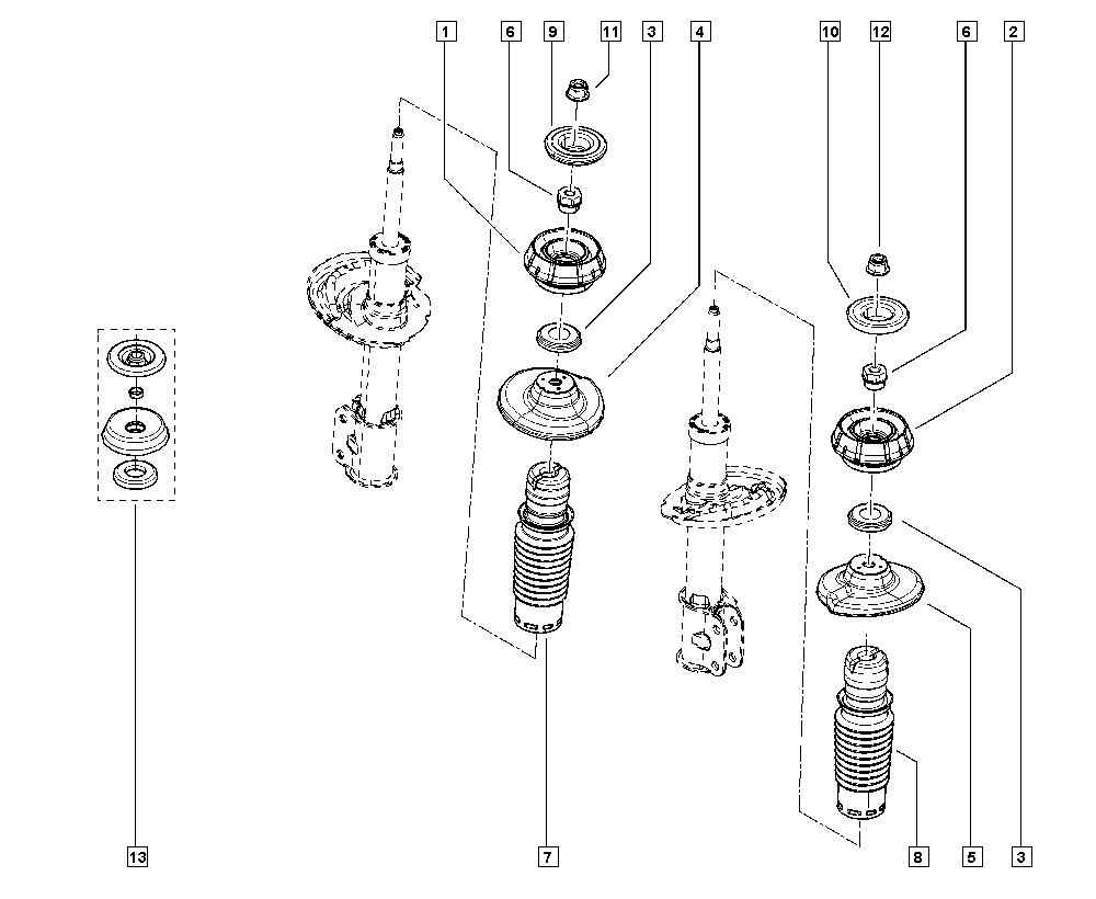 RENAULT 543A06915R - Támcsapágy, gólyaláb parts5.com