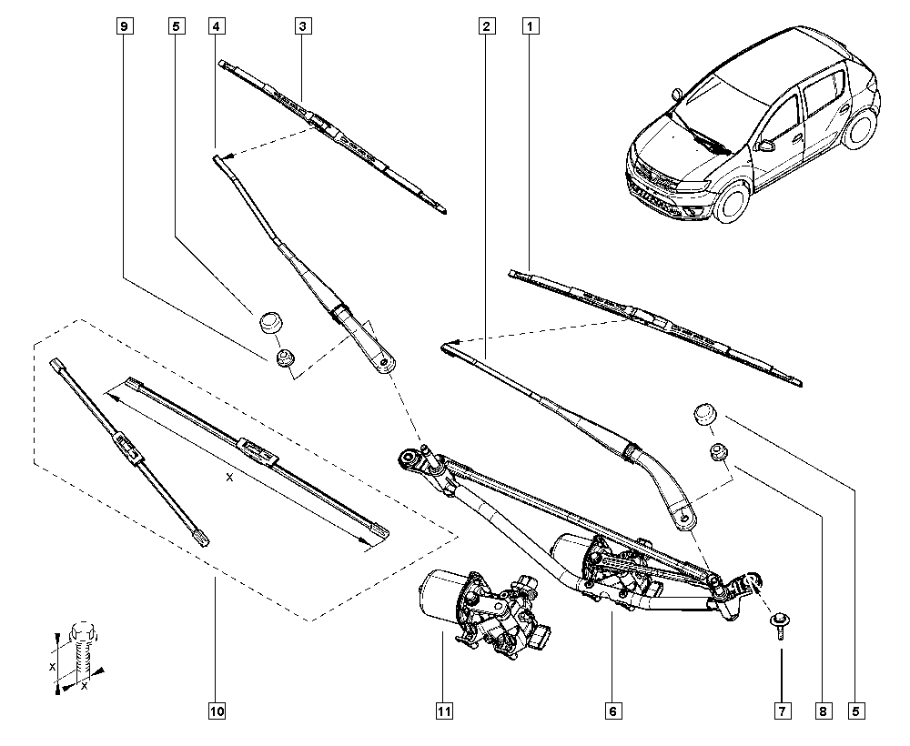 RENAULT 288817528R - Lamela stergator parts5.com