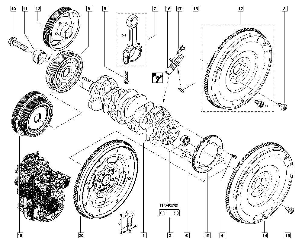 RENAULT 12 30 914 65R - SCR-CRANKSHAFT PUL parts5.com