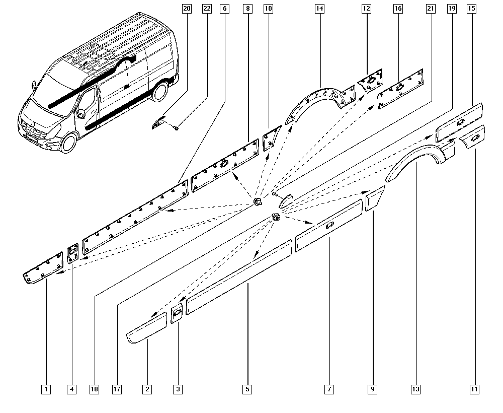 RENAULT 828200148R - Okrasna / zascitna letev, bocna stena parts5.com