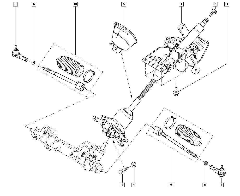 DACIA 7701472735 - Rotule de direction intérieure, barre de connexion parts5.com