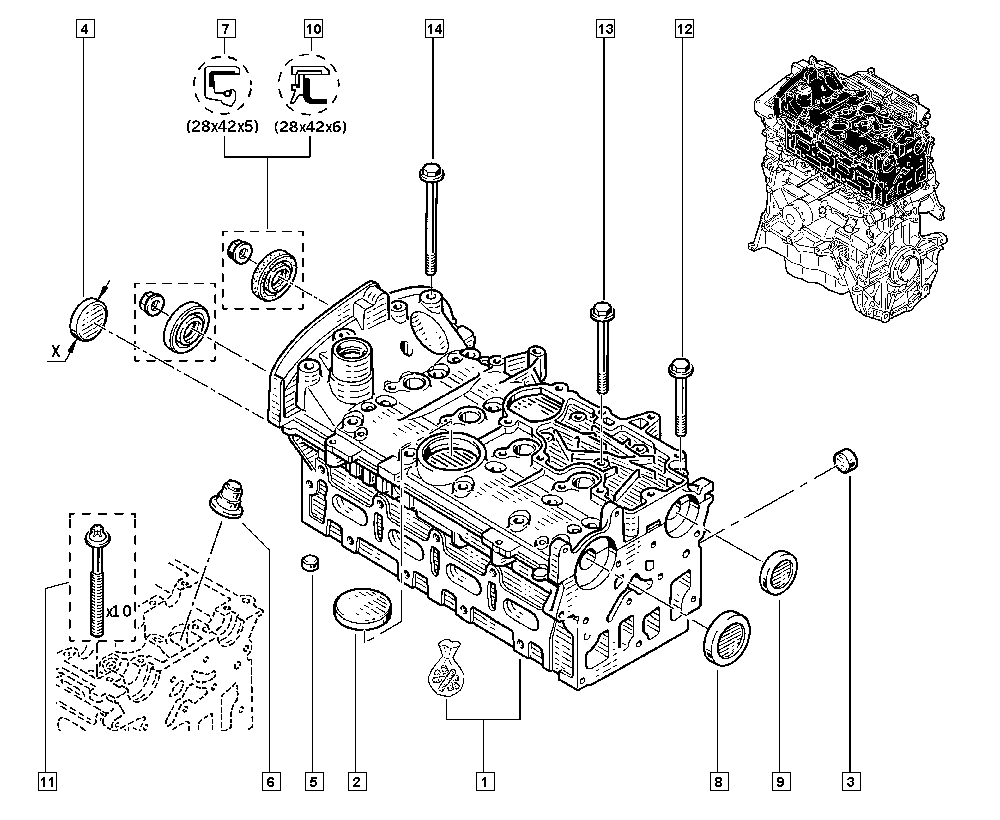 RENAULT TRUCKS 77 00 106 271 - Sada těsnění, kliková skříň parts5.com