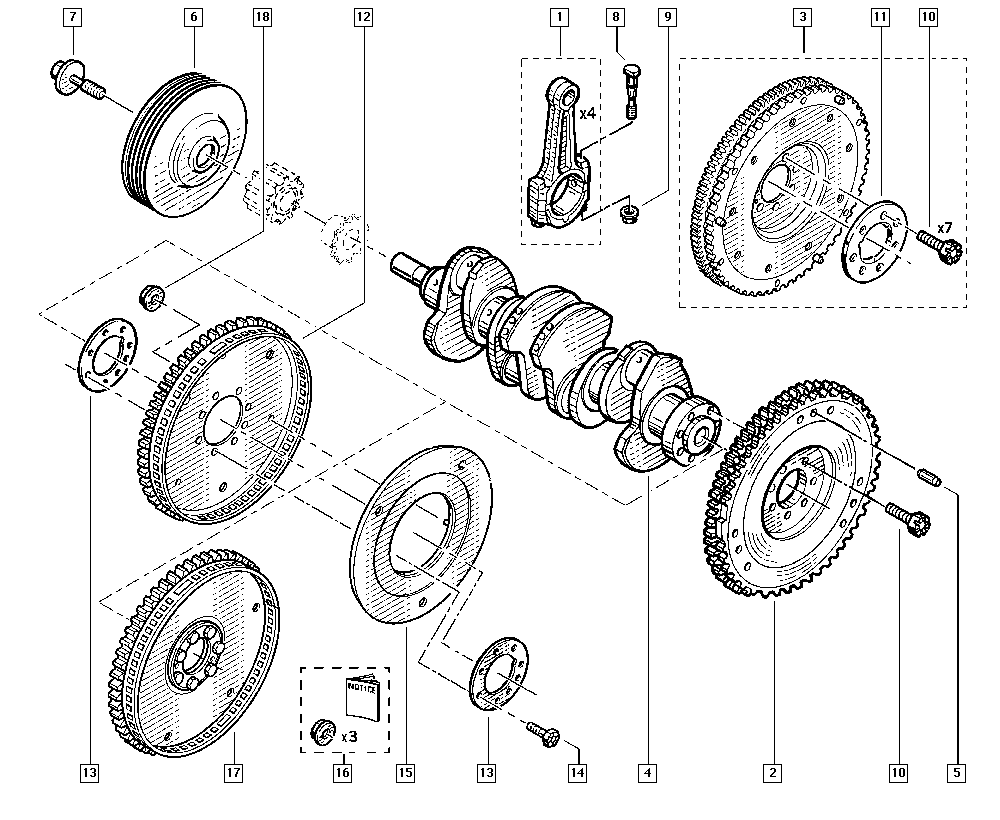 LADA 8200557644 - Csavar, csapágybak-forgattyústengely parts5.com