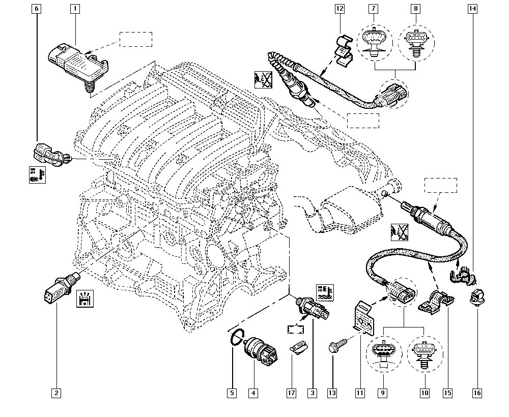 RENAULT 77 00 101 451 - Sensor, intake air temperature parts5.com