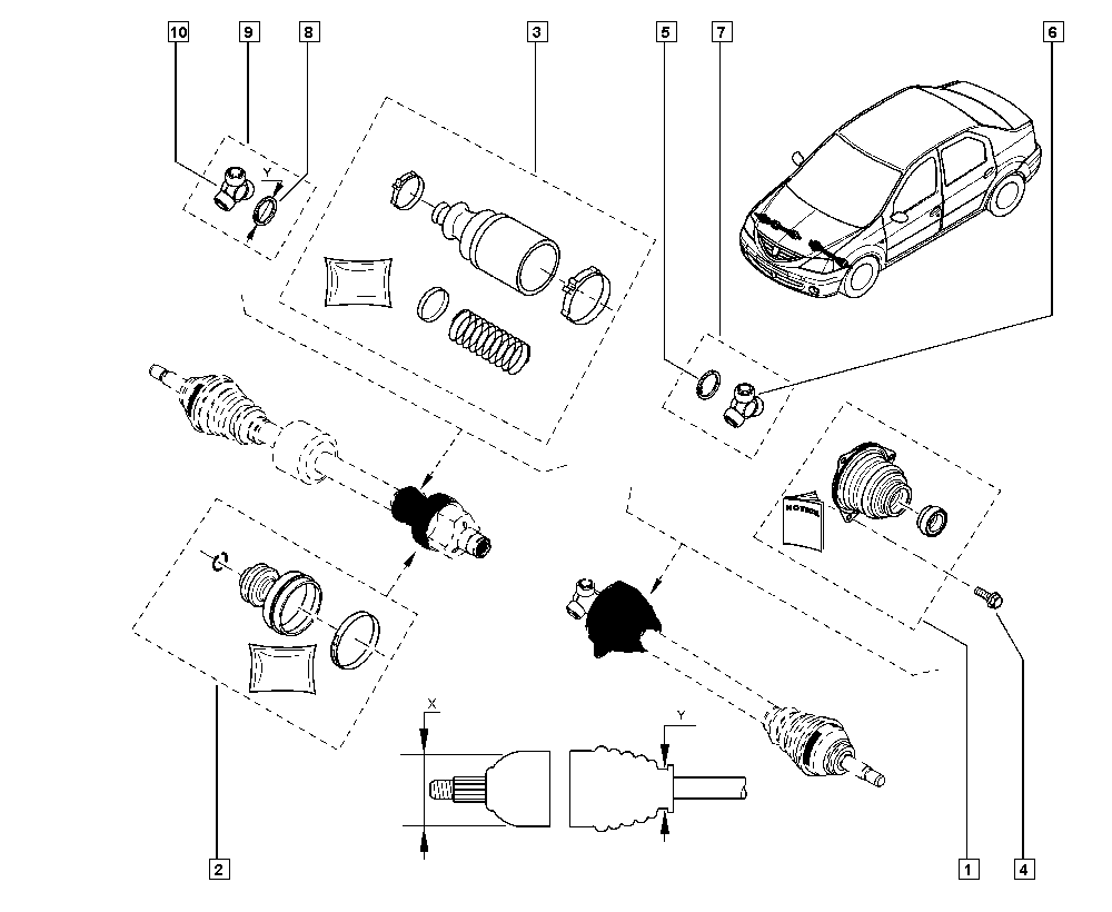 RENAULT 60 01 548 164 - Naborani mijeh, pogonsko vratilo parts5.com