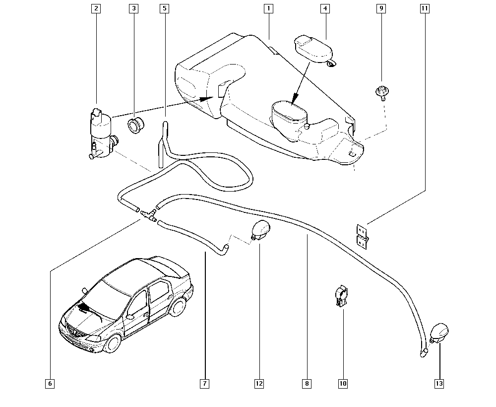 DACIA 6001549443 - Pompa spryskiwacza, spryskiwacz szyby czołowej parts5.com