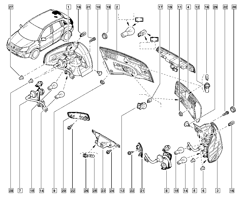 RENAULT 7701071399 - Lámpara, luz intermitente parts5.com