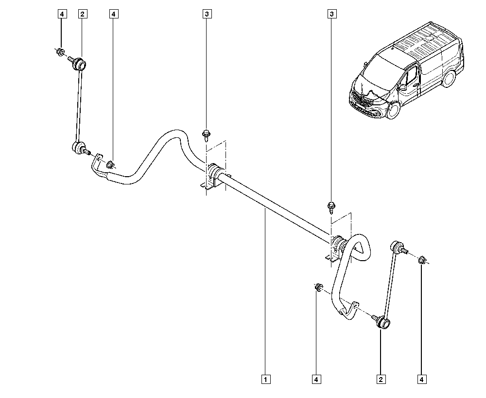 RENAULT 54 61 819 44R - Šipka / potporanj, stabilizator parts5.com