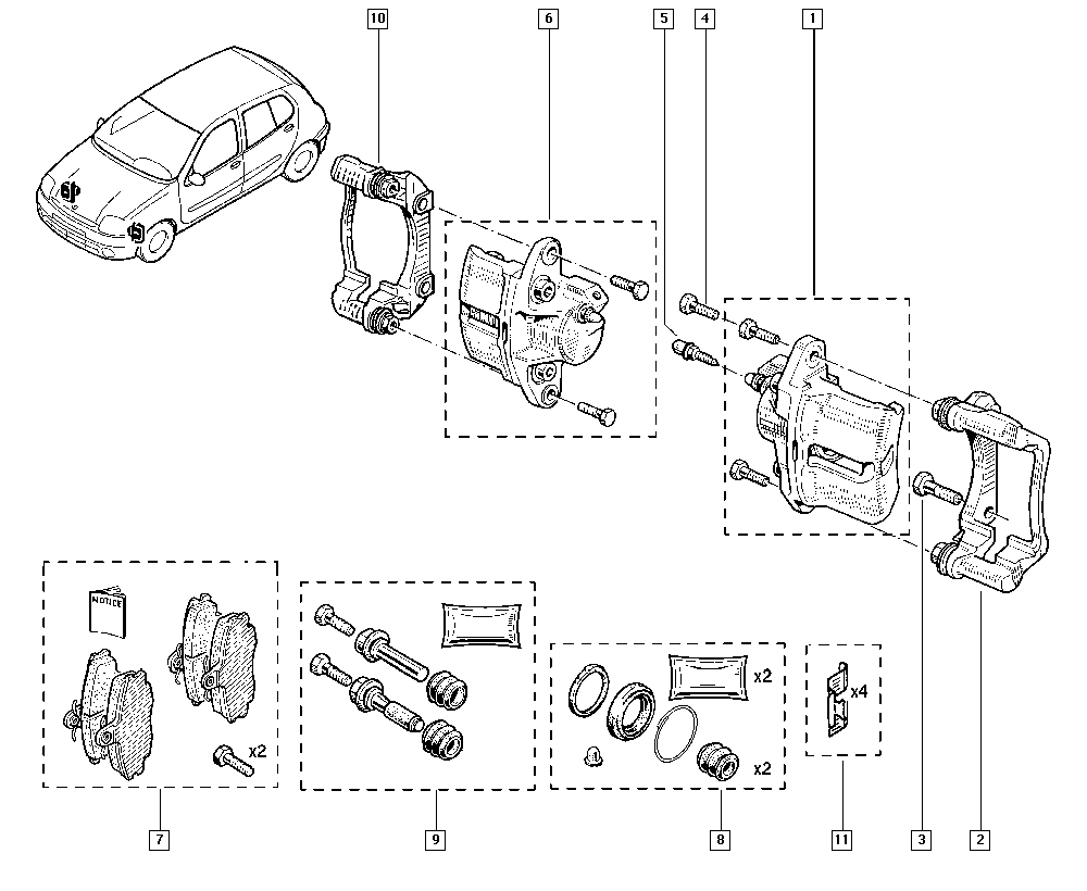 DACIA 77 01 210 142 - Σετ τακάκια, δισκόφρενα parts5.com