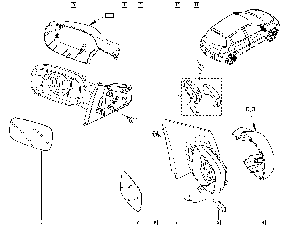 RENAULT 7701054753 - Außenspiegel parts5.com