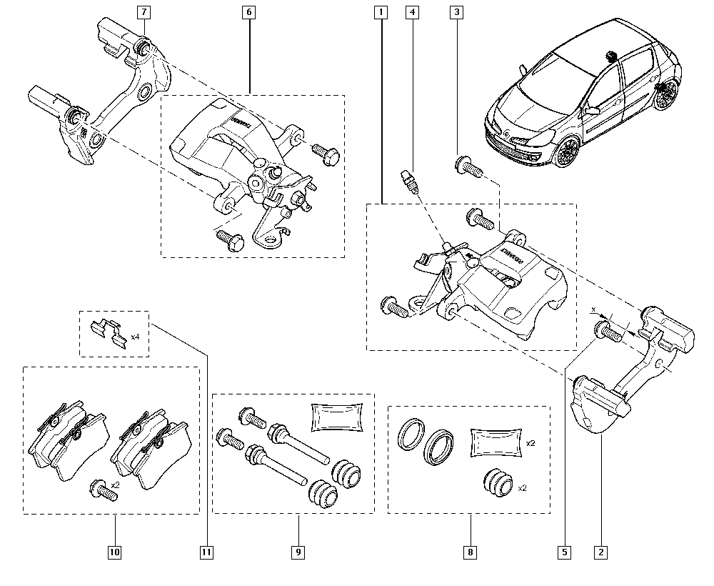 RENAULT 440600364R - Комплект спирачно феродо, дискови спирачки parts5.com