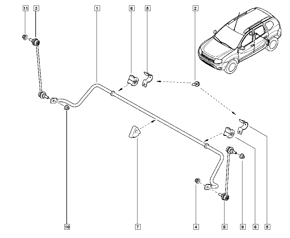 RENAULT 55 11 030 22R - Тяга / стойка, стабилизатор parts5.com