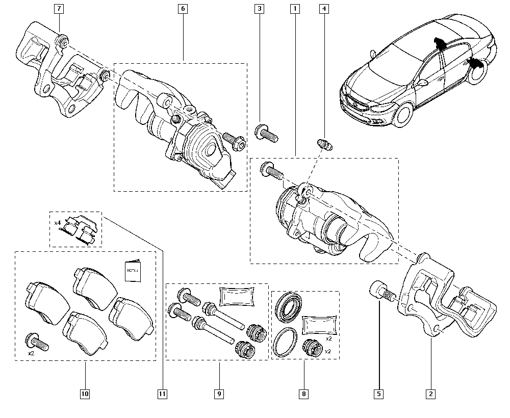 RENAULT 44 06 035 58R - Sada brzdových destiček, kotoučová brzda parts5.com