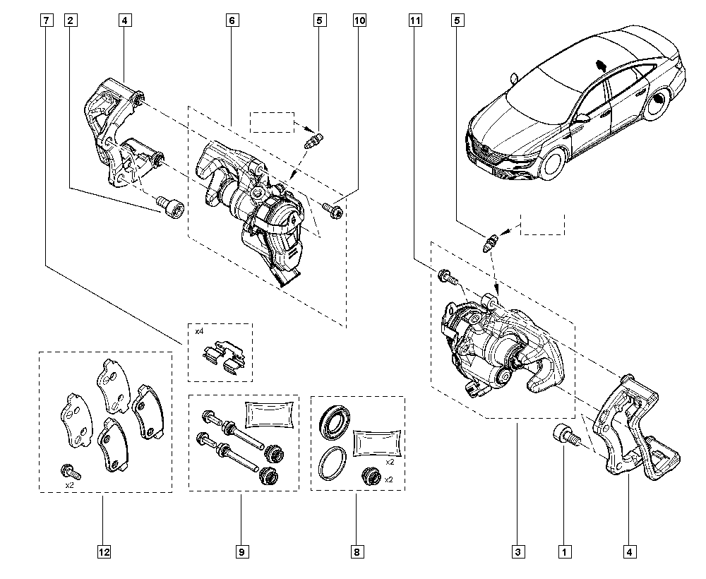 RENAULT TRUCKS 440A00242R - Komplet vodilnih tulk, sedlo zavore parts5.com