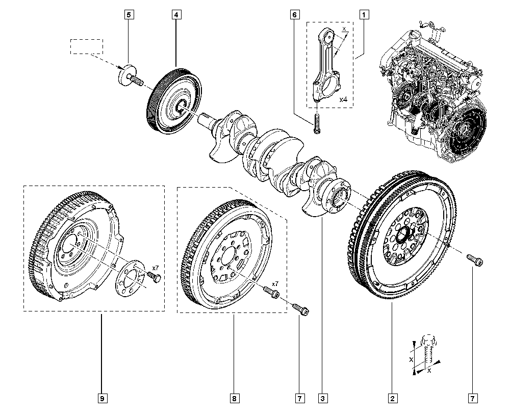 RENAULT 123030453R - Remenica, koljenasto vratilo parts5.com