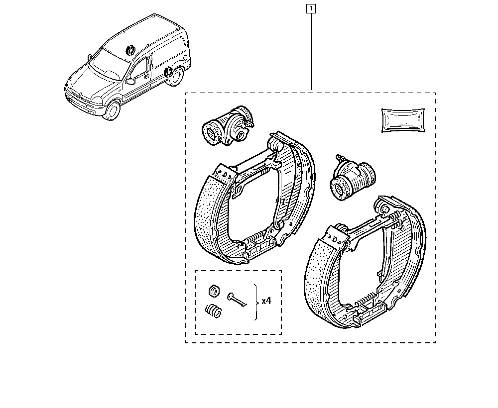 RENAULT 77 01 207 640 - Комплект спирачна челюст parts5.com