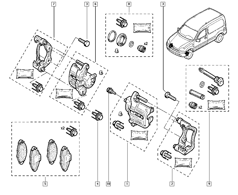 RENAULT 77 01 208 142 - Brake Pad Set, disc brake parts5.com