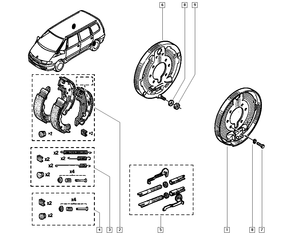 RENAULT 6025370305 - Zestaw szczęk hamulcowych parts5.com