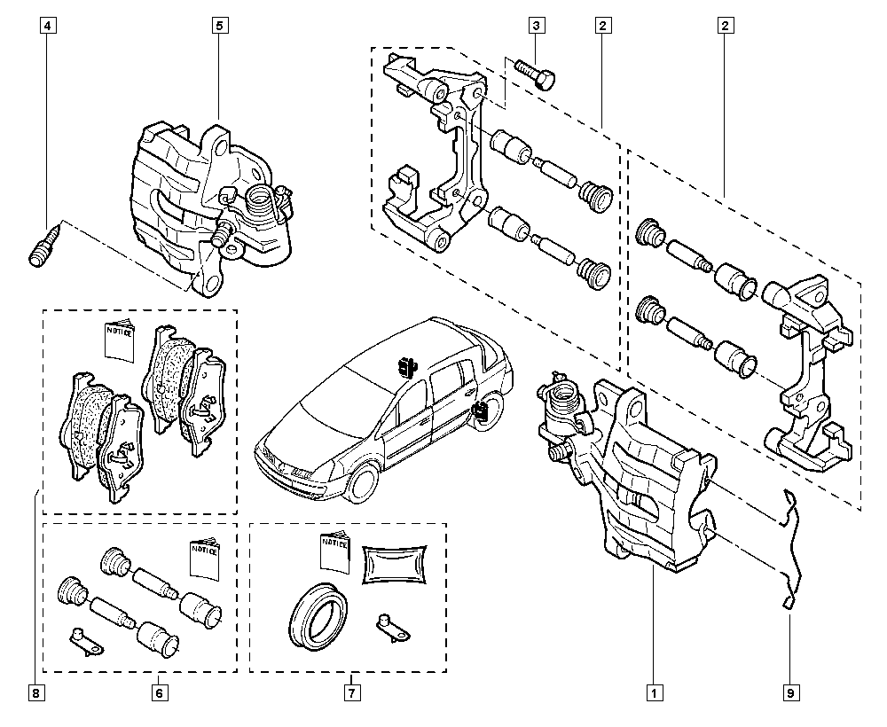 RENAULT 7701206609 - Juego de pastillas de freno parts5.com