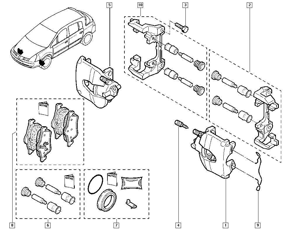 RENAULT 77 01 206 746 - Ремонтен комплект, спирачен апарат parts5.com