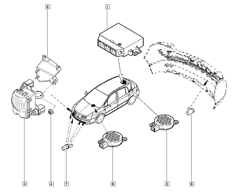 RENAULT 7701 062 624 - Sensor, ajutor parcare parts5.com