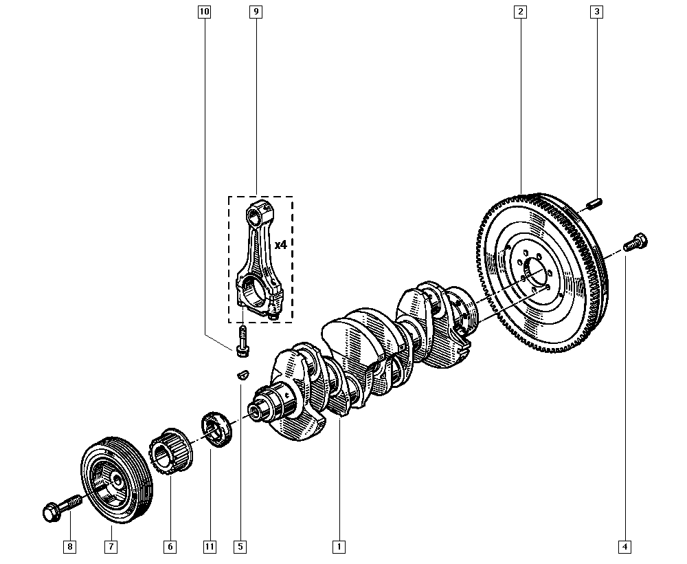 RENAULT 8200545437 - Ремъчна шайба, колянов вал parts5.com