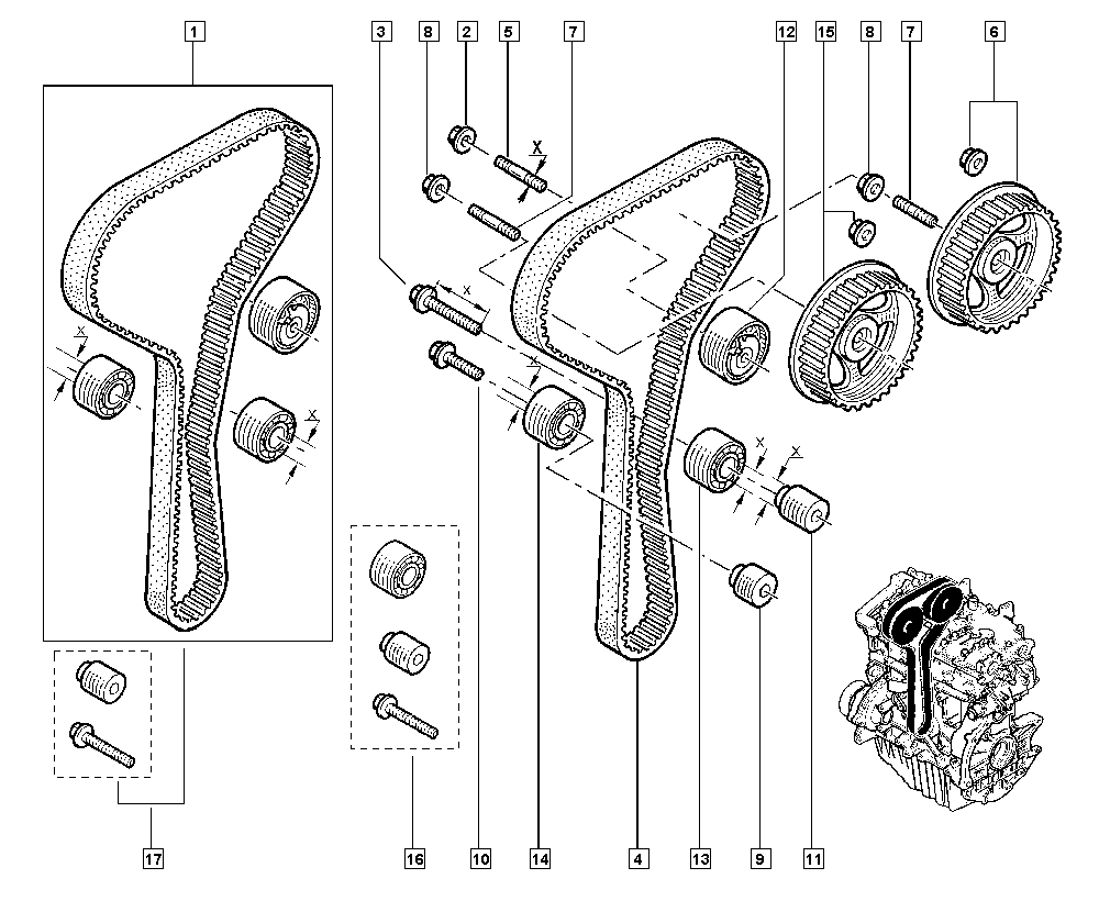 RENAULT TRUCKS 8200088894 - Zestaw paska rozrządu parts5.com