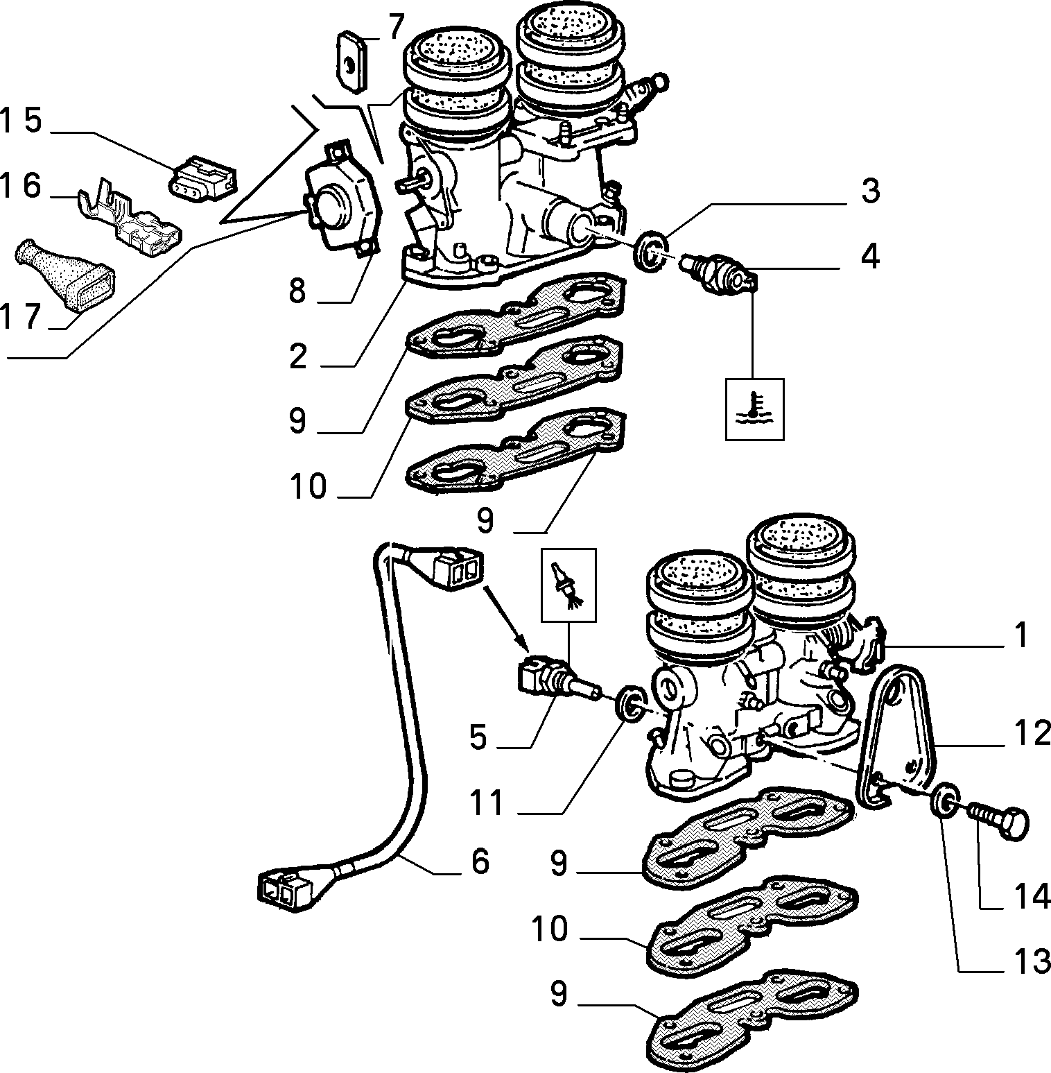 CITROËN 5972332 - Sonde de température, liquide de refroidissement parts5.com