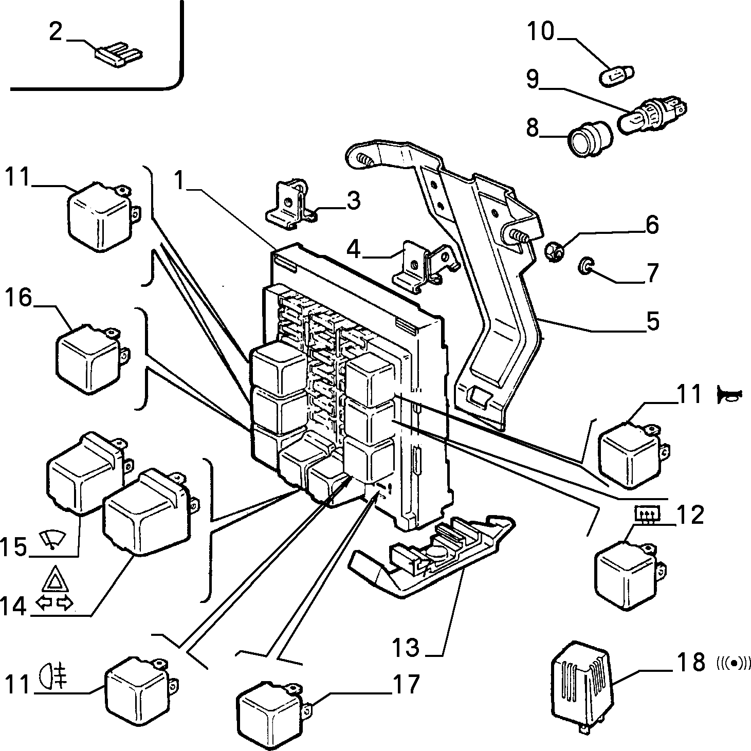 FIAT 7612321 - Relay, low beam parts5.com