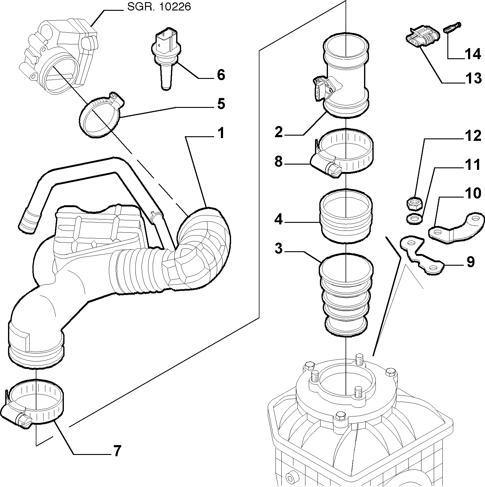 Lancia 7763719 - Sensor, temperatura del aire de admisión parts5.com