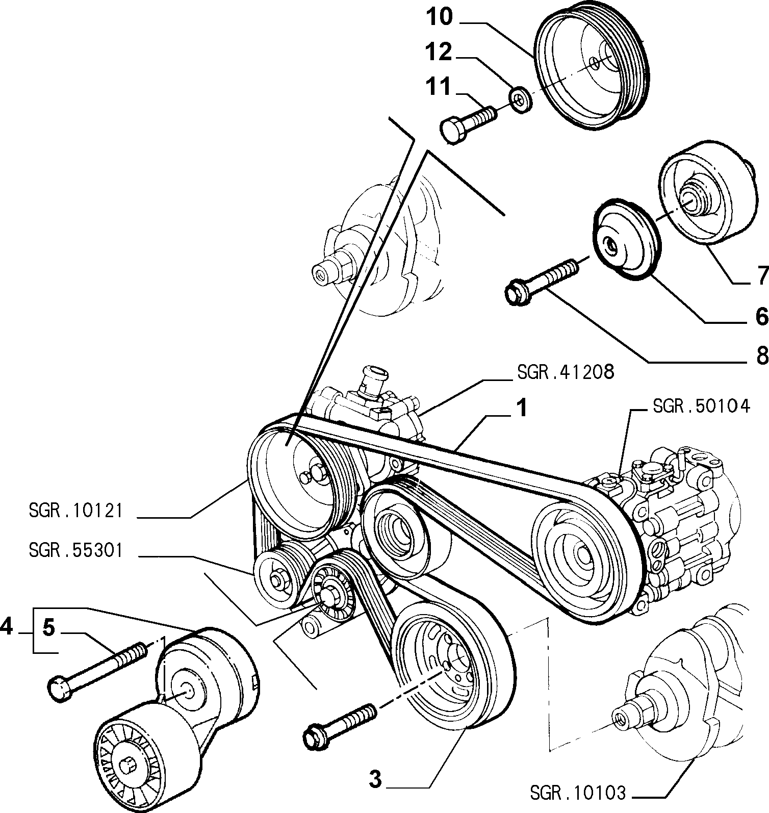 FIAT 60630741 - V-Ribbed Belt parts5.com