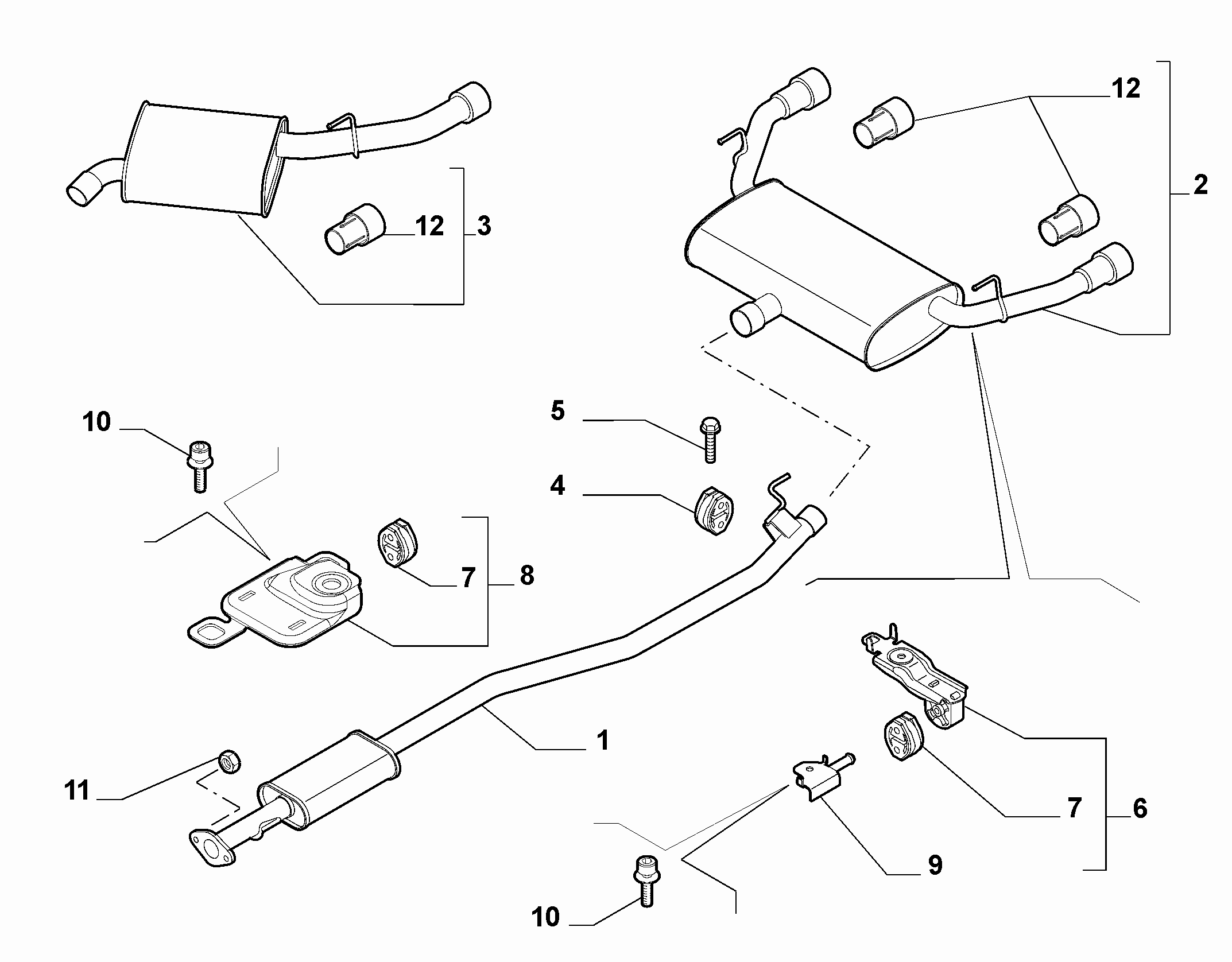 FIAT / LANCIA 51854825 - Holding Bracket, silencer parts5.com