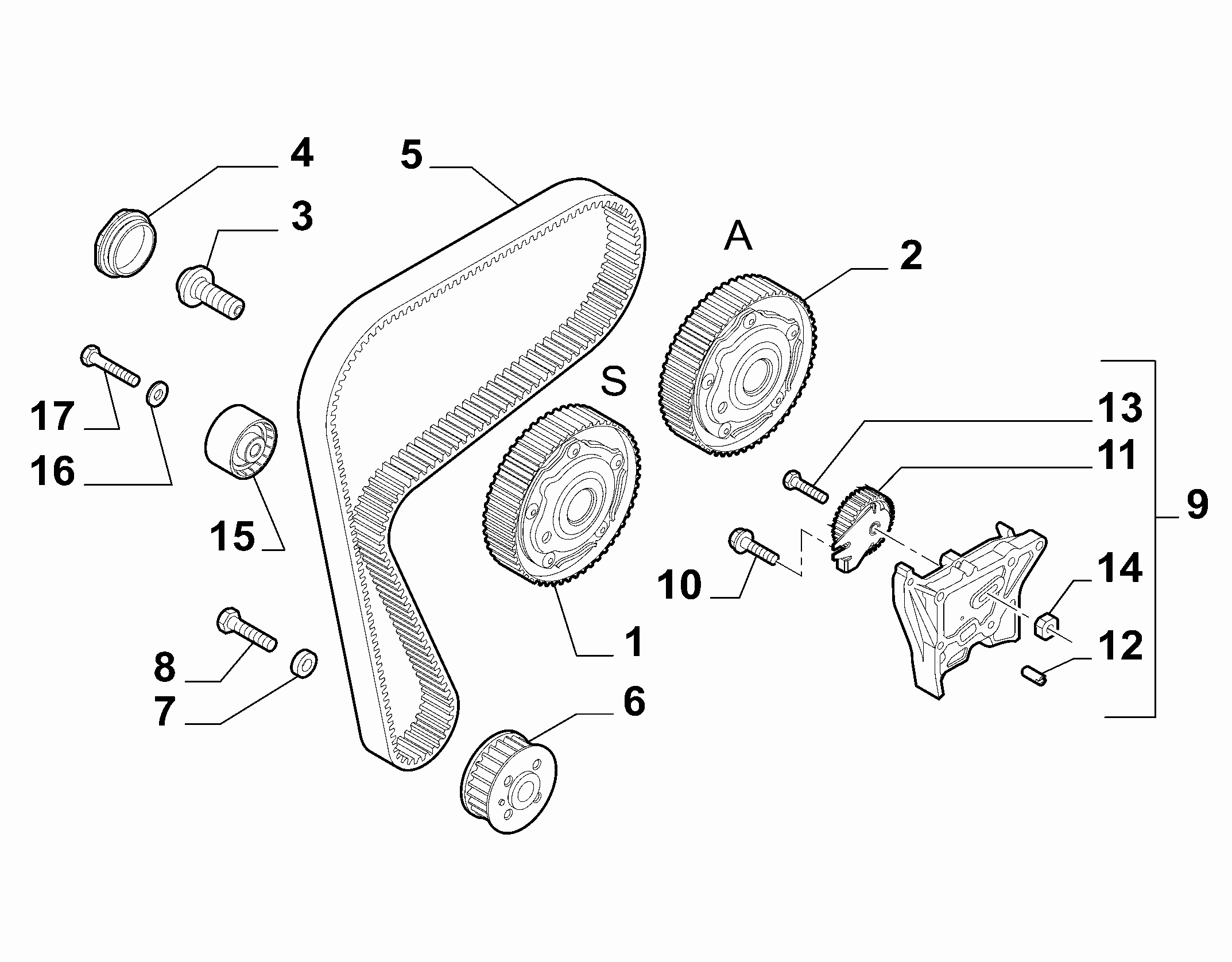 FIAT 55211749 - Τεντωτήρας, οδοντ. ιμάντας parts5.com