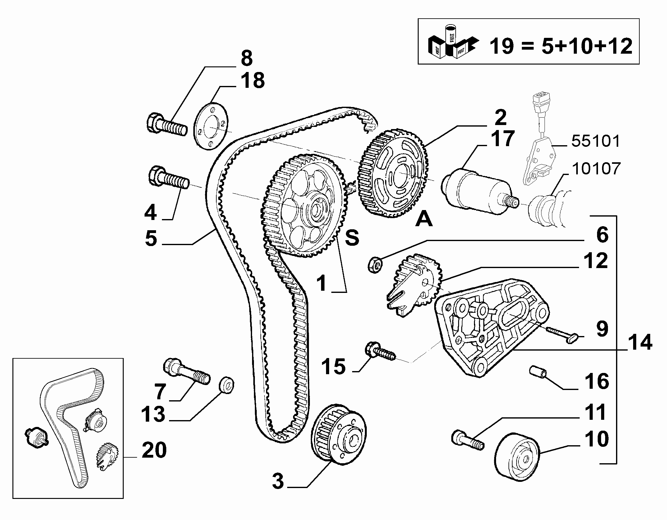 FIAT 71736727 - Juego de correas dentadas parts5.com