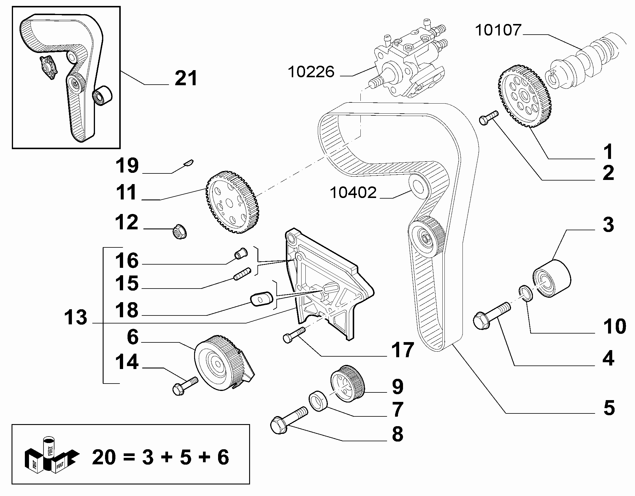 FIAT 71747799 - Kiristysrulla, hammashihnat parts5.com