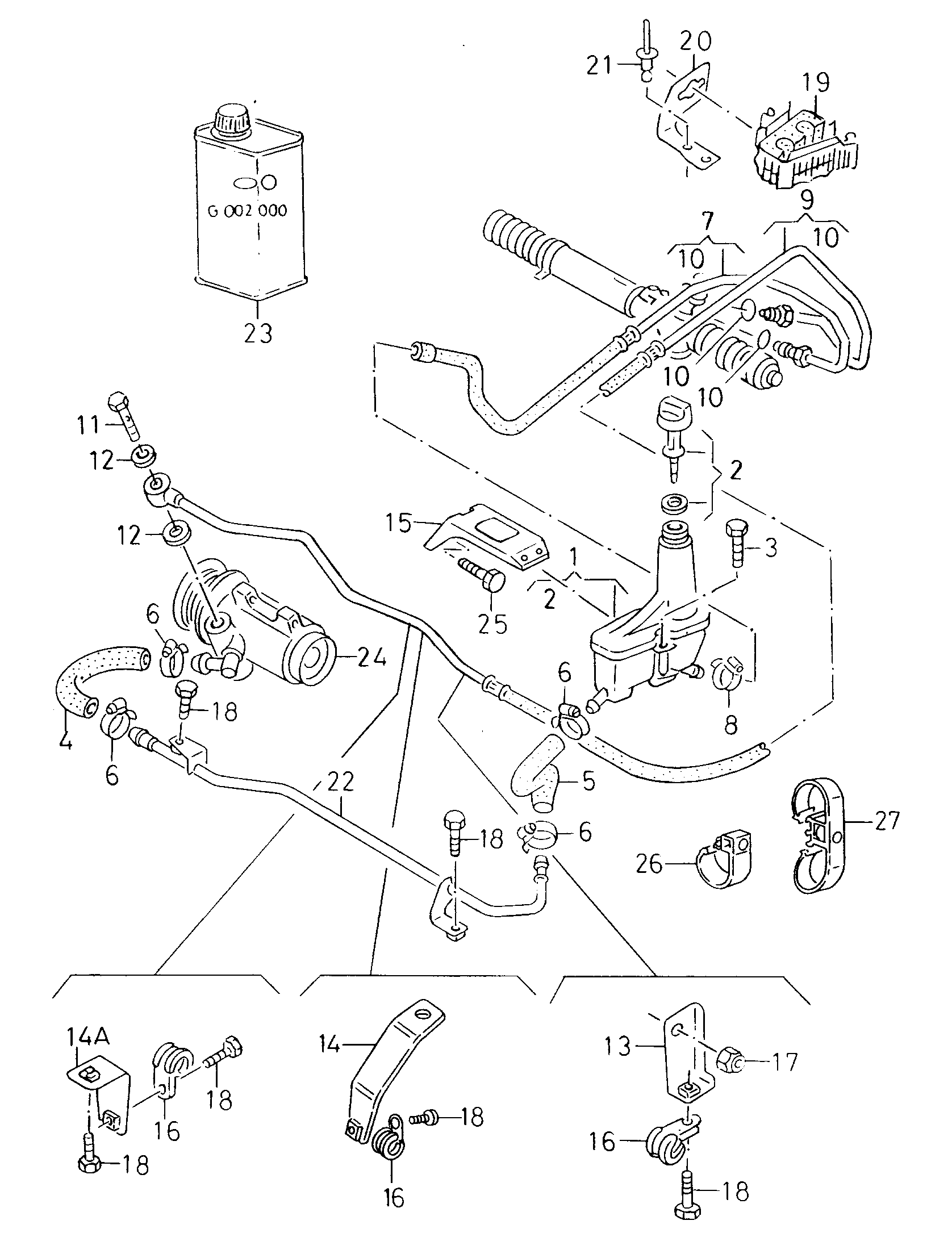 VAG 1H0 422 371 D - Ekspanzijska posoda, , hidravlicno olje -servo krmiljenja parts5.com