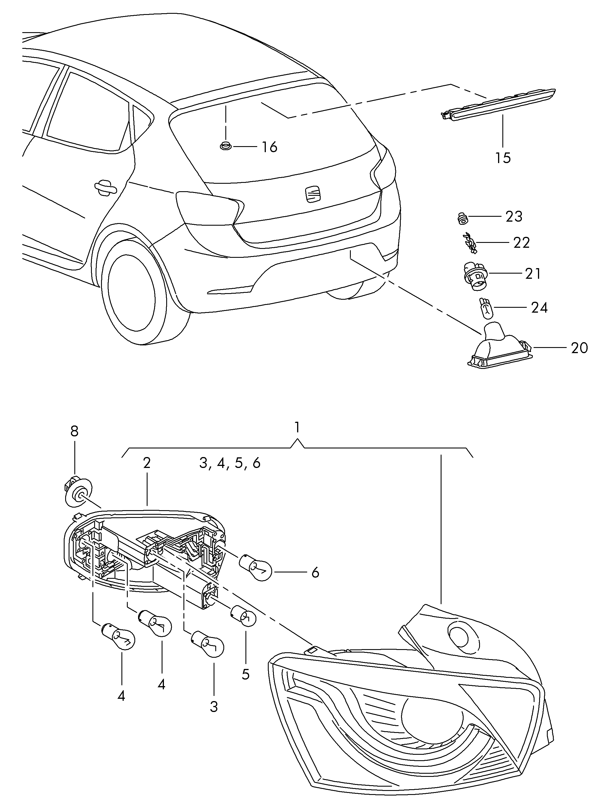 Seat 6J0 945 097B - Zavorna luc parts5.com