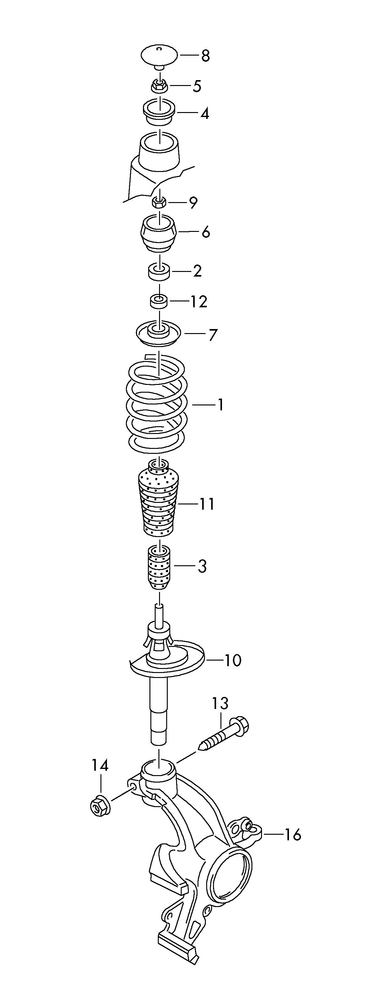 Seat 1J0 412 303 - Zarážka, odpružení parts5.com