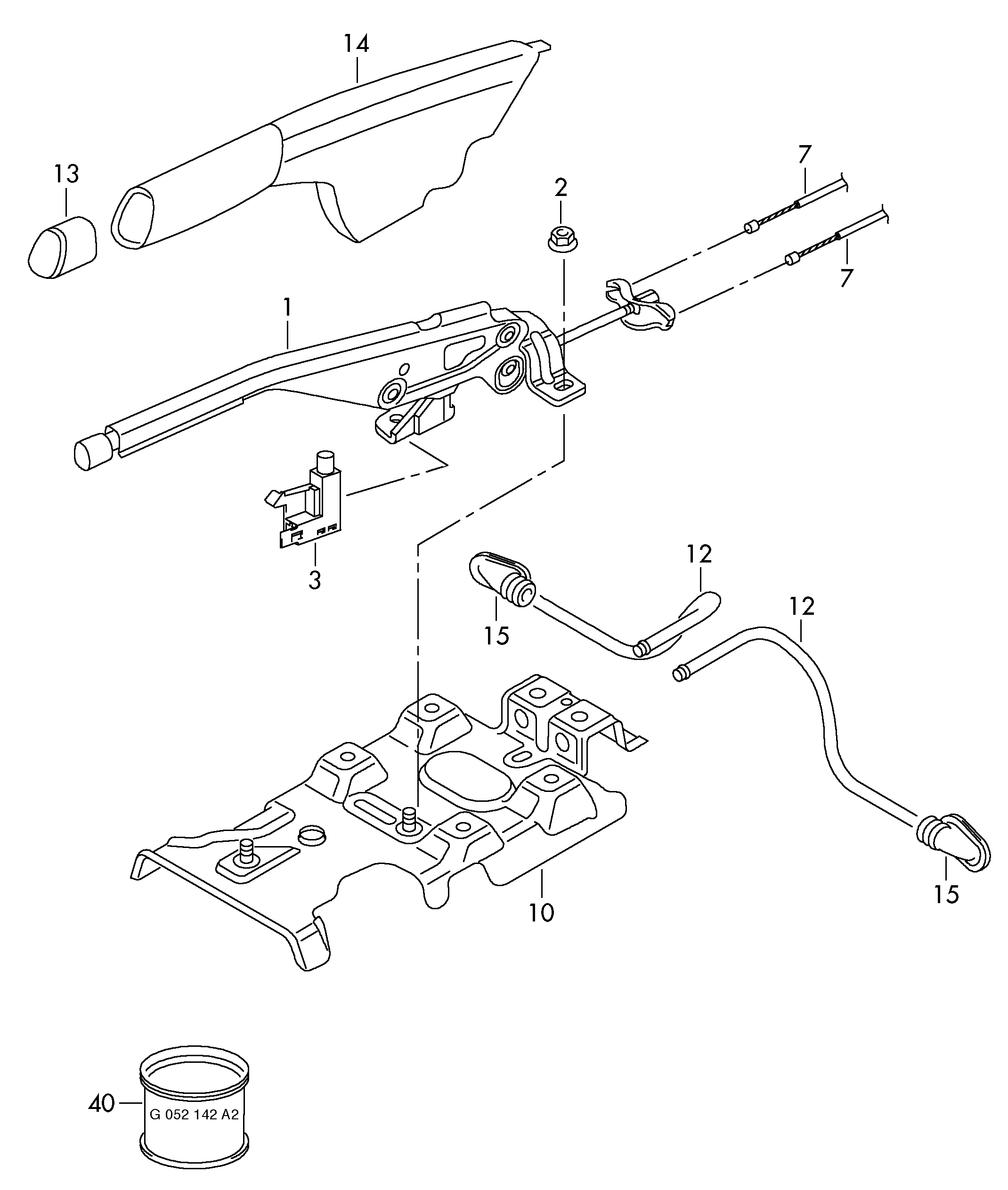 Seat 6R0711952 - Seilzug, Feststellbremse parts5.com