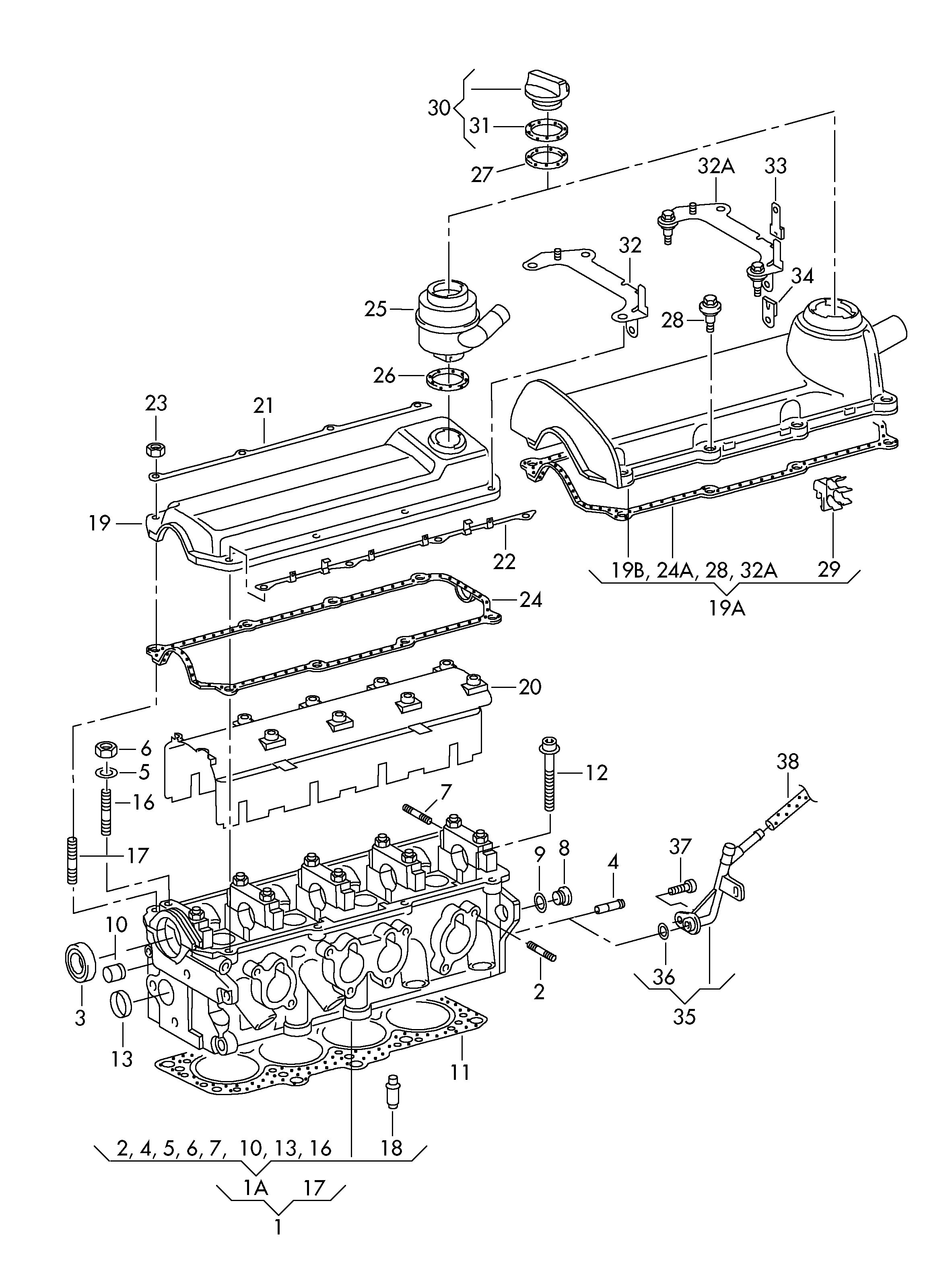 Seat 06A 198 012 - Tiivistesarja, sylinterikansi parts5.com