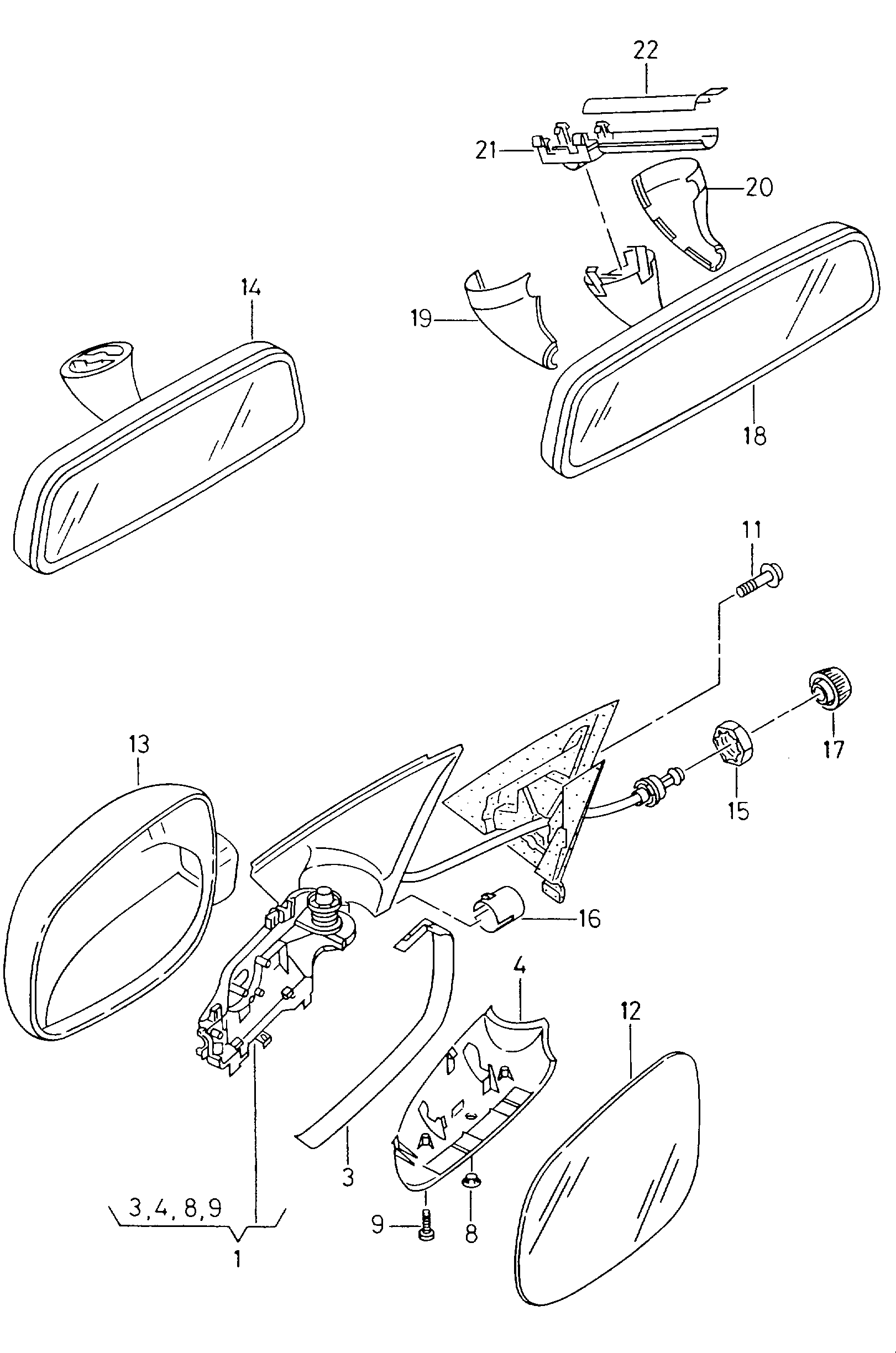 VW 1J1 857 521 - Retrovisor exterior parts5.com