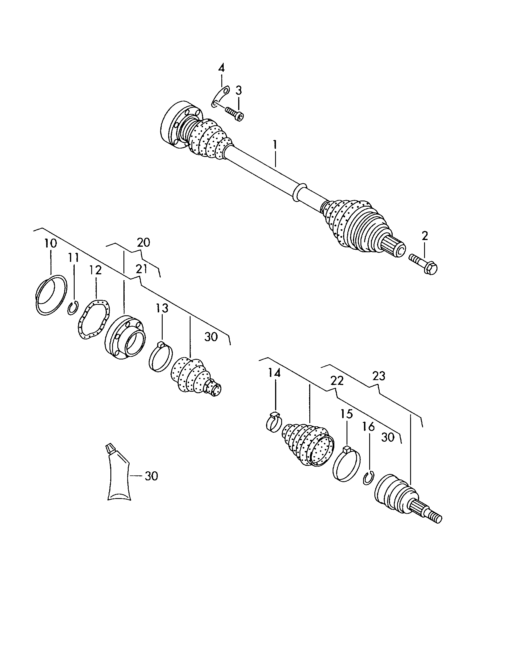 VAG 7M0 498 203 A - Fuelle, árbol de transmisión parts5.com