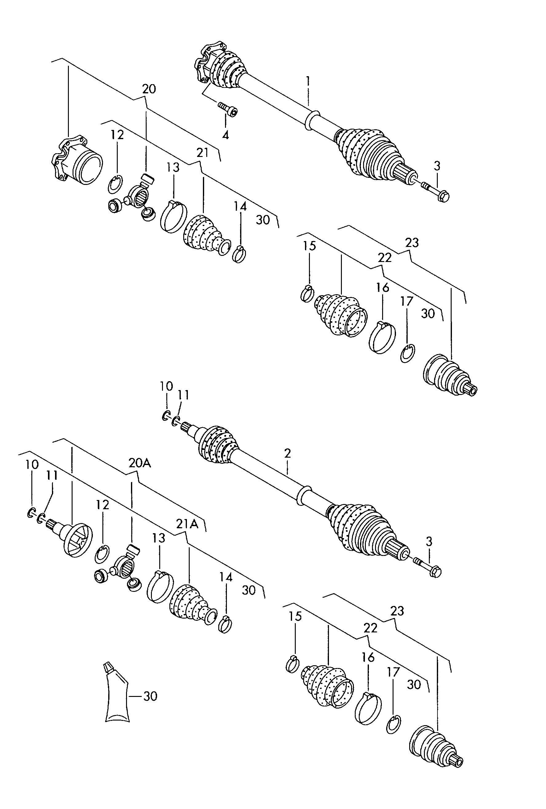 VAG 7M3 498 201 J - Φούσκα, άξονας μετάδ. κίνησης parts5.com