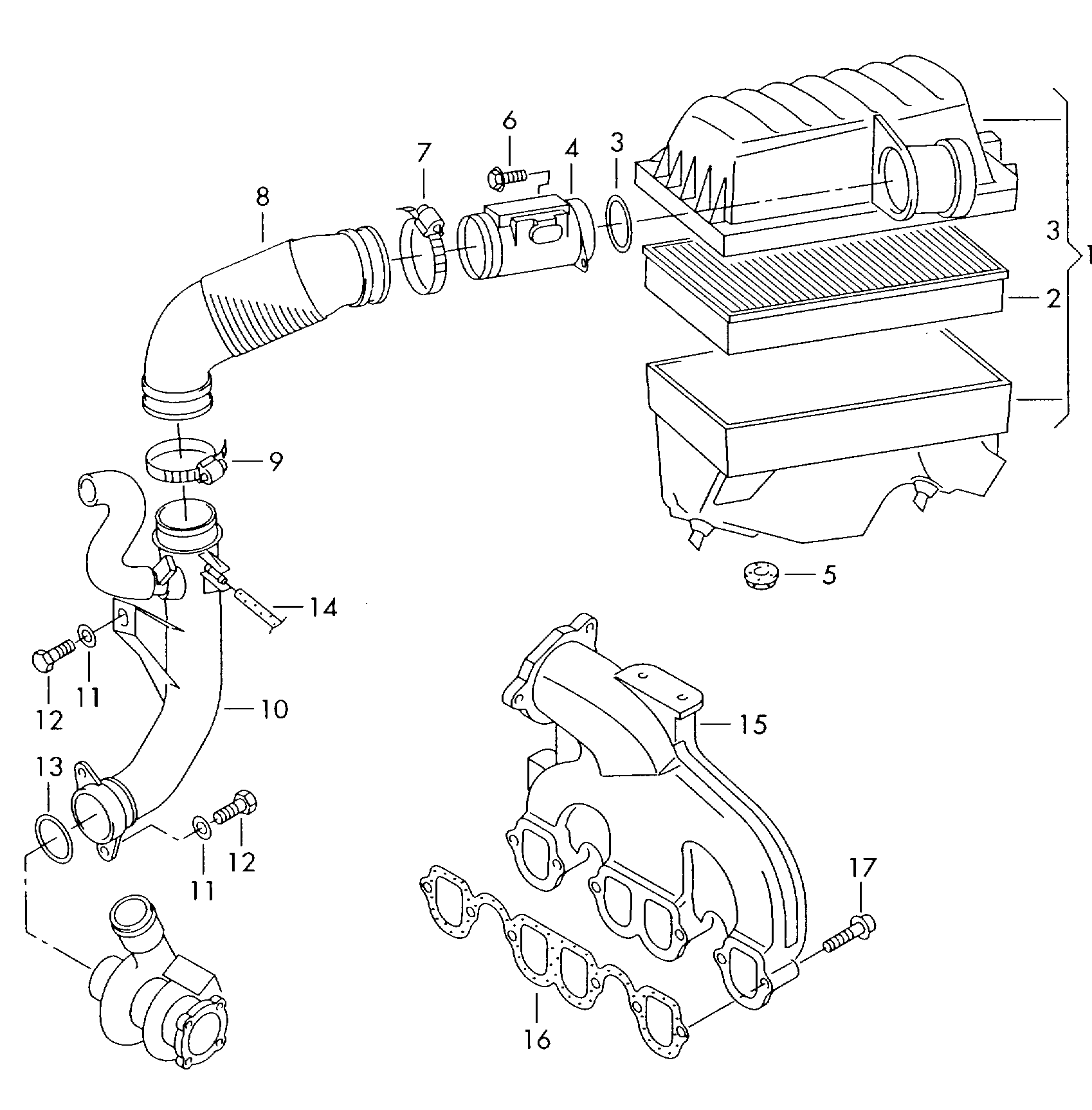 VW 038 906 461C - Air Mass Sensor parts5.com