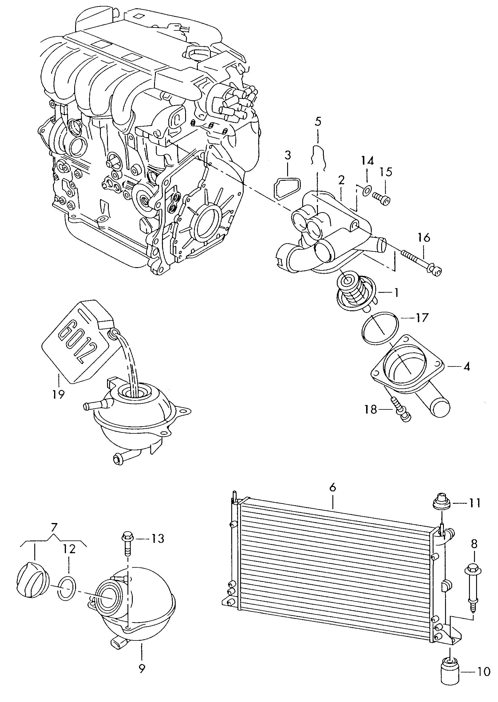 Skoda 022 121 113 - Thermostat, coolant parts5.com